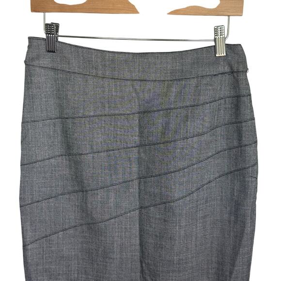 New 7th Ave Design Studio New York & Co. Gray Seamed Pencil Skirt Women’s Sz 4 - Picture 3 of 10